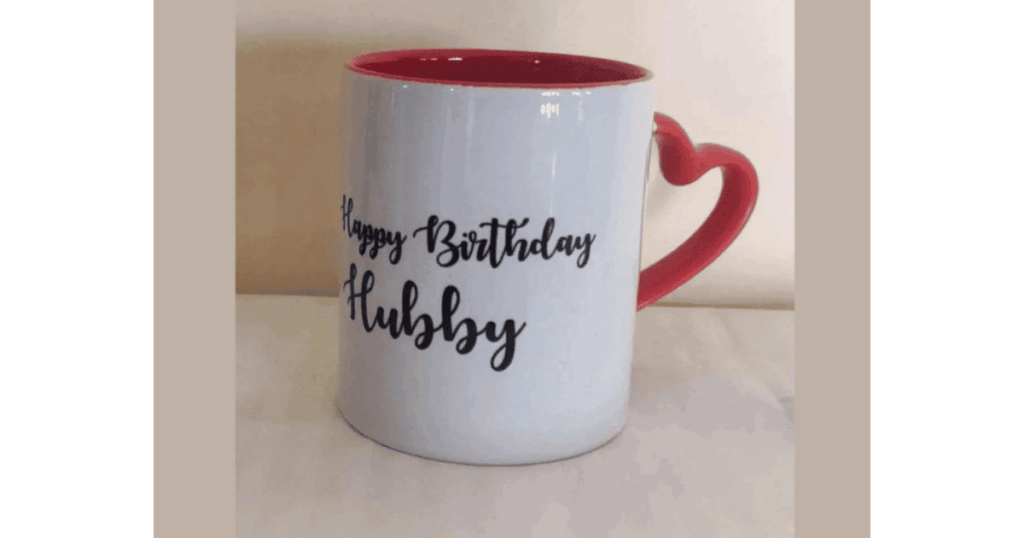 Personalized Happy Birthday Mug with Heart Handle for Unique Personalized Gift Ideas