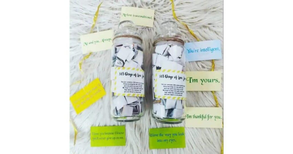 365 Days of Love Jar, custom valentines day gifts