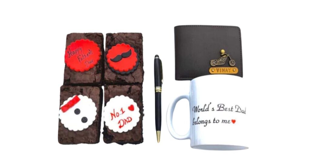 Fathers Day Brownies Mug Wallet and Pen Combo