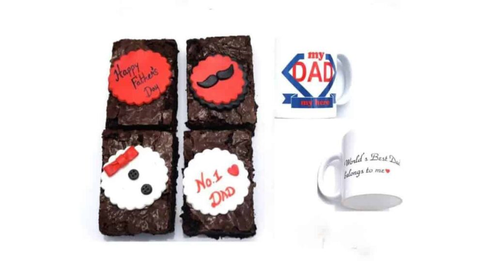 Fathers Day Gift Combo at CustomWish Brownies and Mug Combo