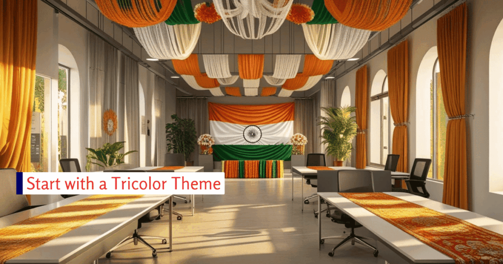 Start with a Tricolor Theme for Independence Day Decoration for Office