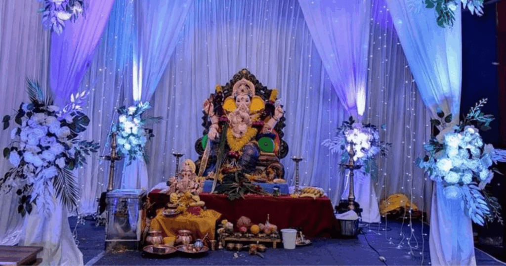 Easy Ganesh Chaturthi decoration for workspaces