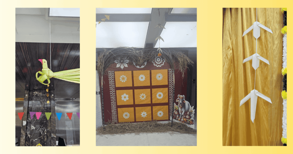 Eco-Friendly and Sustainable Pongal Decor in Office