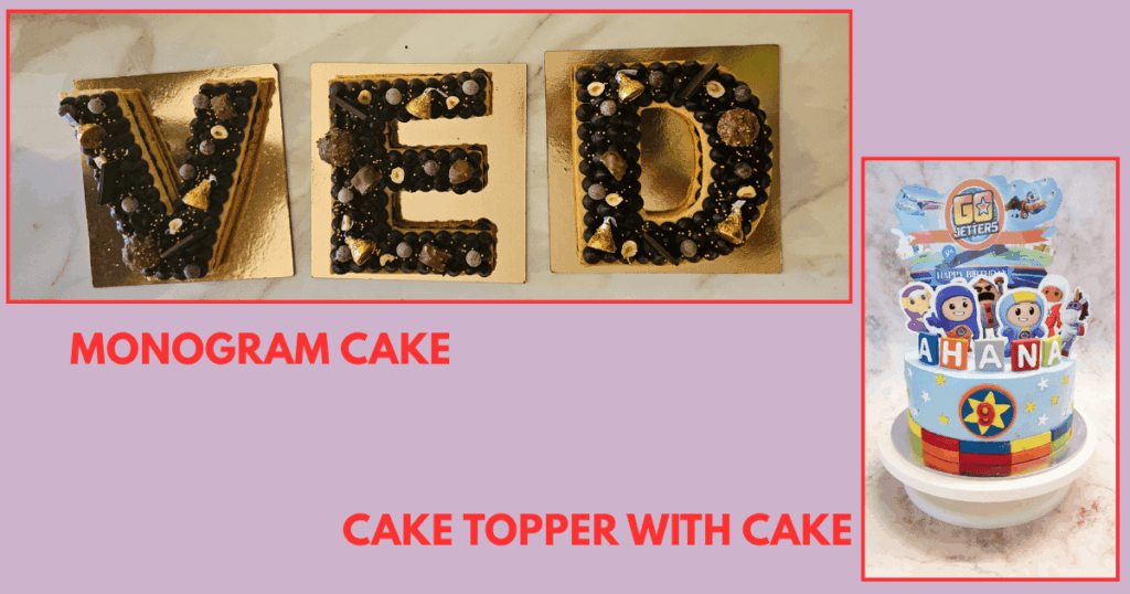 Modern trending cake design with elegant cake topper with cake decoration